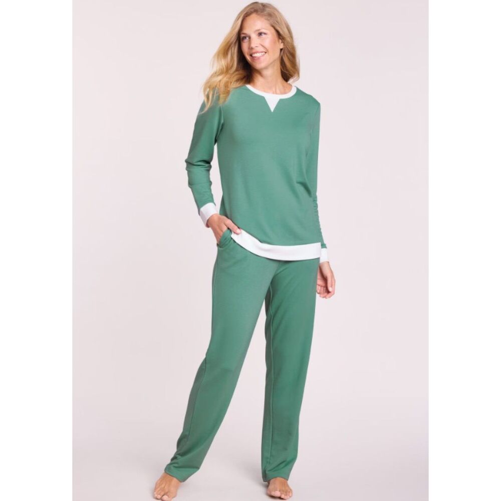 NEW Green Sz Small Elastic Waist Pants with Pockets & Tunic Shirt 2 Pc Outfit